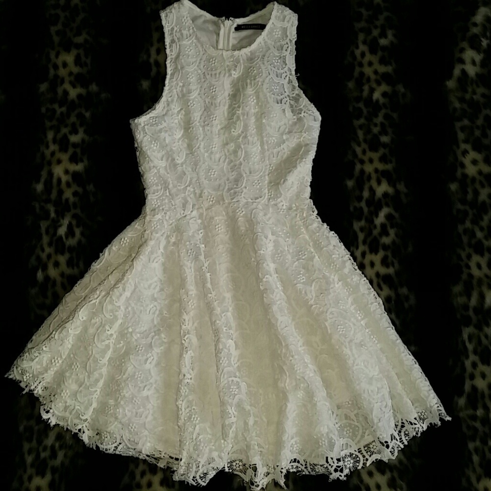 🔶️5 for $30🔶️ White Eyelet Lace Fit n Flare Dress